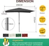 Aopunly Parasol Rectangulaire,Manivelle Pliable Fer Parasol Voir les images du produit 2