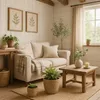 Relaxdays bloempotten, set van 3, riet, plantpotten met Productafbeelding-voorbeeld 2