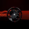 A gaming steering wheel with red accents and abstract red lines in the background. Anteprima dell’immagine prodotto