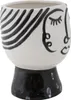 Mauro Ferretti Vase Pot Visage Ø 14x18,2 cm blanc noir Voir les images du produit 4