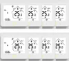 A collage of multiple white smart thermostats displaying the same temperature and time. Náhled obrázku produktu