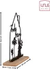 A black metal Easter decoration with a bunny and flowers on a wooden base, with dimensions indicated. Produktbild-Vorschau