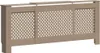 A 3D rendering of a beige MDF radiator cover with a lattice pattern. Náhled obrázku produktu