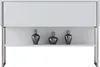 A modern white cabinet with three decorative silver vases on a shelf. Anteprima dell’immagine prodotto