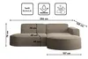 Canapé en L MODENA canapé d'angle Verita tissu beige foncé Voir les images du produit 3