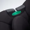 A close-up view of a black car seat with a green accent. Produktbild-Vorschau