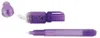 A disassembled purple pen with a UV light and a cap, shown against a white background. Produktbild-Vorschau