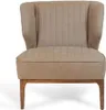 Beige Sessel Designer Sitz Couch Modern Wohnzimmer Produktbild-Vorschau 2