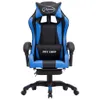 Gaming-Stuhl mit Fußstütze Blau und Schwarz Kunstleder Produktbild-Vorschau 2