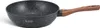 A black speckled wok with a wooden handle, isolated on a white background. Produktbild-Vorschau