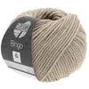 A ball of beige yarn with a dark gray label. Produktbild-Vorschau