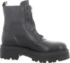 A black leather boot with a zipper on a white background. Anteprima dell’immagine prodotto