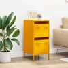 A yellow cabinet is placed in a room next to a plant and a sofa. Podgląd zdjęcia produktu