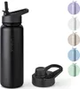 Trink Flasche Edelstahl 750ml Thermoflasche Sport Gym Produktbild-Vorschau 1