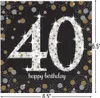16 tovaglioli 40 Sparkling Celebrations argento e oro - 40° Anteprima dell’immagine prodotto 3