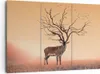 Bild auf Leinwand - Leinwandbild - Hirsch Baum Nebel Wald - Produktbild-Vorschau 1