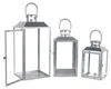 3er Gartenlaternen Laternen Metall Windlicht Silber Produktbild-Vorschau 3