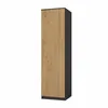 A single tall, narrow cabinet with a wood-grain door and a dark gray frame, shown against a white background. Náhled obrázku produktu