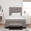 Boxspringbett mit Matratze & Bank Grau 120x190 cm Stoff, Produktbild-Vorschau 4