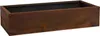 A rectangular planter box with a rusted metal finish. Produktbild-Vorschau