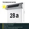 MeLiTec Solar-Hausnummer SH01, moderne LED-beleuchtete Produktbild-Vorschau 3