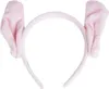 A pair of pink plush bunny ears attached to a white headband, shown against a white background. Anteprima dell’immagine prodotto