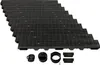 A set of black plastic drainage channels and accessories arranged in a stepped pattern on a white background. Anteprima dell’immagine prodotto