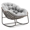 A rocking chair with a thick cushion on a white background. Produktbild-Vorschau