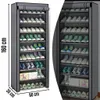 Textiler Schuhschrank 9 Ebenen 160x60x30 Grau Mit Produktbild-Vorschau 6