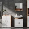 Meuble salle de bain Vicco Irma Blanc brillant/Chêne doré Voir les images du produit 4