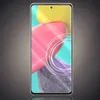 A smartphone screen protector is shown in a studio shot against a gradient gray background. Produktbild-Vorschau