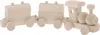 Ferrovia di legno piccola locomotiva di legno treno Anteprima dell’immagine prodotto 1