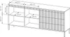 A line drawing of a black sideboard with dimensions indicated. Produktbild-Vorschau