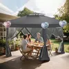 XMTECH Gartenpavillon, 3x3m Pop Up Pavillon 4x4m Dach, Produktbild-Vorschau 9