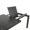 A close-up view of a dark gray outdoor table with an extension mechanism. Produktbild-Vorschau