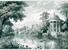 Vlies Fototapete - View of the Park and Lake Retro Vintage Produktbild-Vorschau 2
