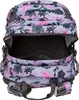 An open backpack with a floral pattern. Voir les images du produit
