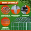 GARDEBRUK® Gewächshaus Aluminium 7,2m² mit Fundament Produktbild-Vorschau 2