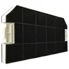 A black activated carbon filter with white plastic connectors on the sides, shown from a 3/4 angle. Produktbild-Vorschau