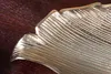 Elegante Deko Schale LEAF 64cm gold Aluminium handgefertigt Produktbild-Vorschau 5