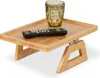 Relaxdays Sofatablett Armlehne, Bambus, eckiger Produktbild-Vorschau 1