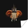 MuchoWow® Poster Elefant - Federn - Hut 50x50 cm - Produktbild-Vorschau 1