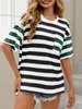 Imily Bela Oversized Damen-T-Shirt mit Farbblockstreifen, Produktbild-Vorschau 4