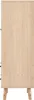 A side view of a wooden cabinet with four legs. Produktbild-Vorschau