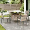 Merax Gartenmöbel Set aus Rattan mit rundem Glastisch und 4 Produktbild-Vorschau 5