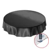 Tischdecke Wachstuch PVC abwaschbar Einfarbig Schwarz Rund Produktbild-Vorschau 2