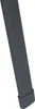 A close-up of the bottom of a dark gray table leg with a black plastic cap. Produktbild-Vorschau