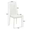 A white chair with dimensions indicated by lines and text. Podgląd zdjęcia produktu