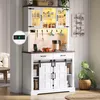 Biała komoda z gniazdkiem elektrycznym i oświetleniem LED, Podgląd zdjęcia produktu 1