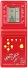 A red electronic handheld game console, commonly known as a Brick Game, is shown against a white background. The screen displays a game of Tetris. Náhled obrázku produktu